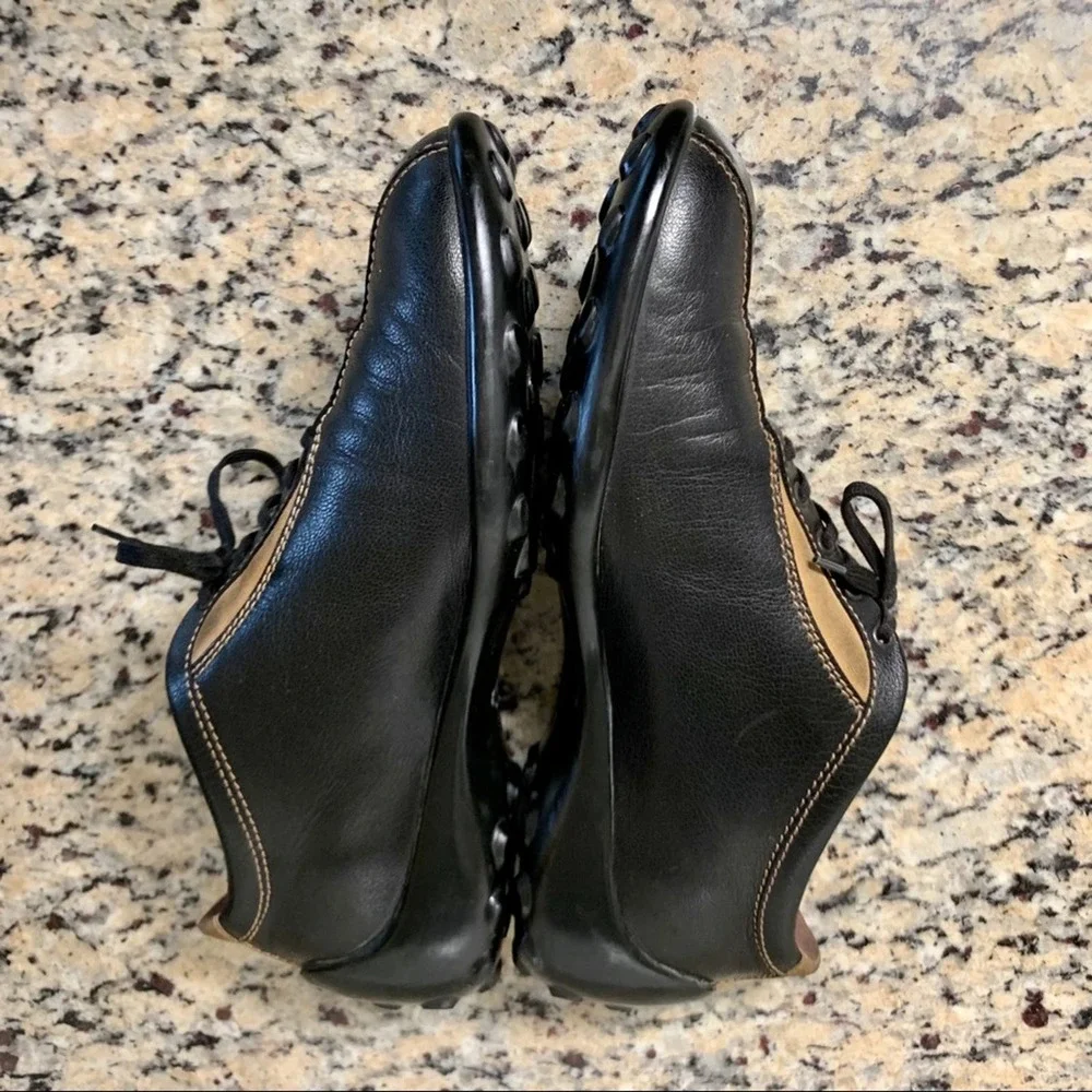 Tod's Leather & Suede Lace Up Bowling Sneakers in Black Size 38 - Picture 11 of 13